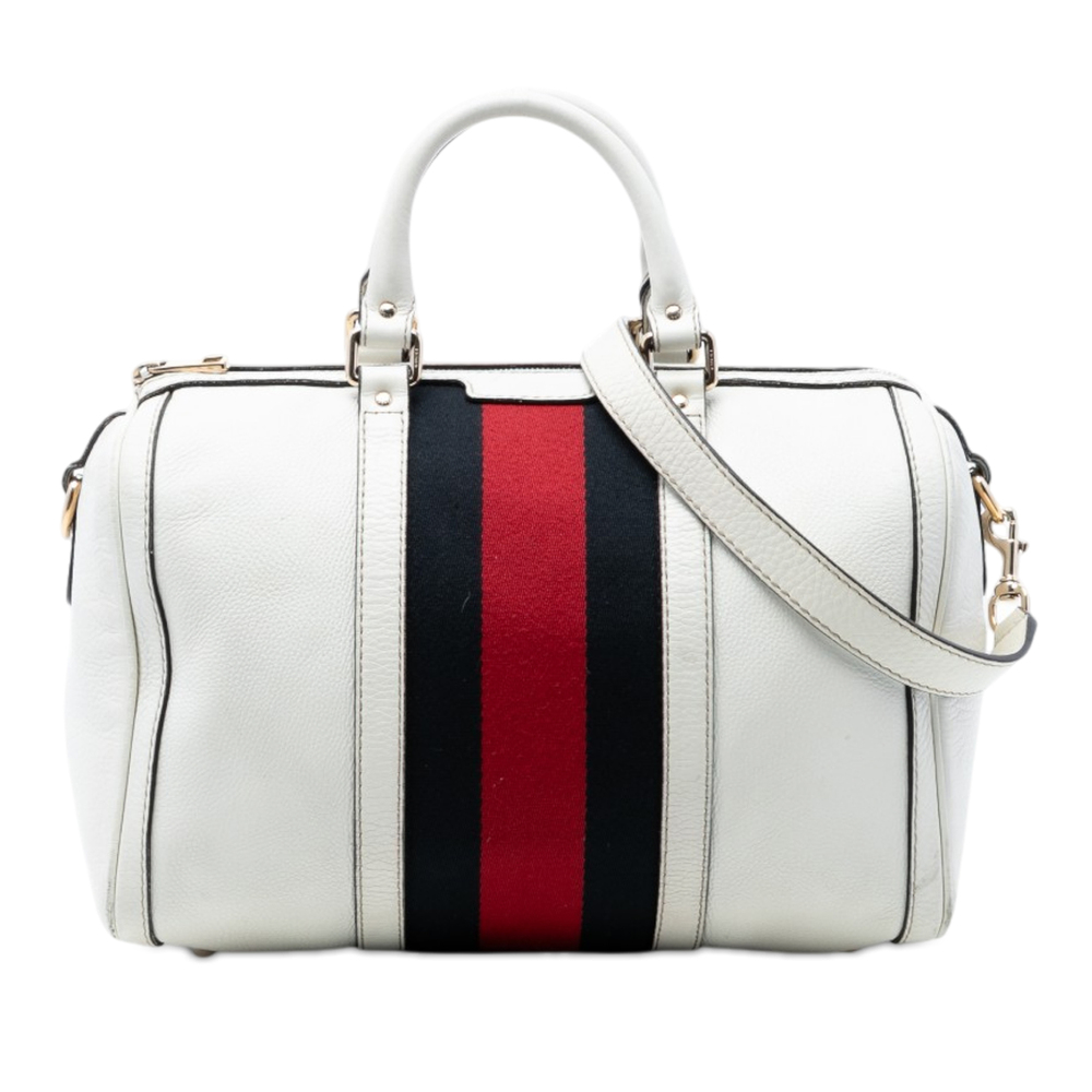 Pre-Loved Gucci Medium Calfskin Web Joy Boston Bag - Picture 1 of 7